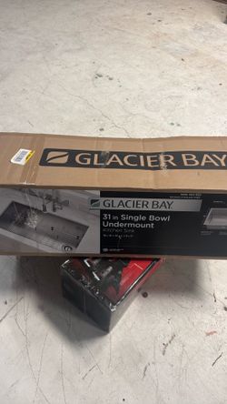Glacier Bay Tight Radius 31 in. Undermount Single Bowl 18 Gauge Stainless Steel Kitchen Sink with Accessories