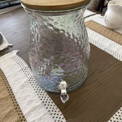 Glass iridescent pitcher