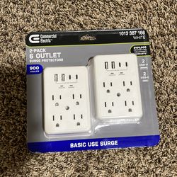 2 pack 6 outlet surge protectors