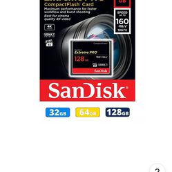 Sandisk CompactFlash Memory Cards 32GB  Extreme & Extreme Pro