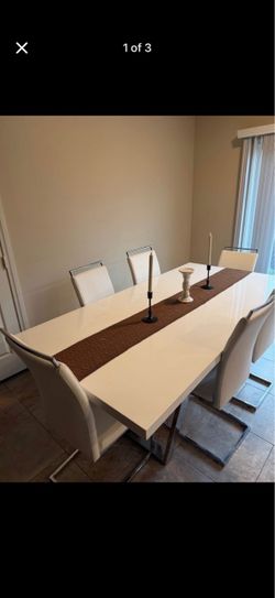White dining table
