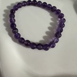 New Amethyst Stretchy Beaded Bracelet 