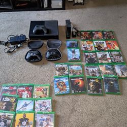 Xbox One Console 1TB & 29 Games  + 2 Xbox Elite 1&2 Controllers & 3TB Hard drive  