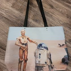 Star Wars Tote Bag Purse handbag  R2D2 C3PO Tatooine Episode IV New Hope. 
