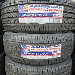 235-60-18 !!! AMERICAN ROADSTAR A/S !!! $360 LAS 4 LLANTAS MONTADAS Y BALANCEO INCLUIDO 👌 