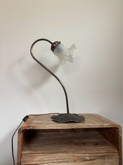 Vintage lily pad brass lamp