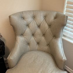 Gray Wingback Chair