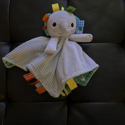 Baby Elephant Tag Blanket- Grey