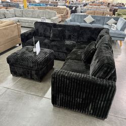 New Black Sectional 