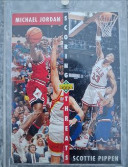 Jordan & Pippen scoring threats 92 upper deck