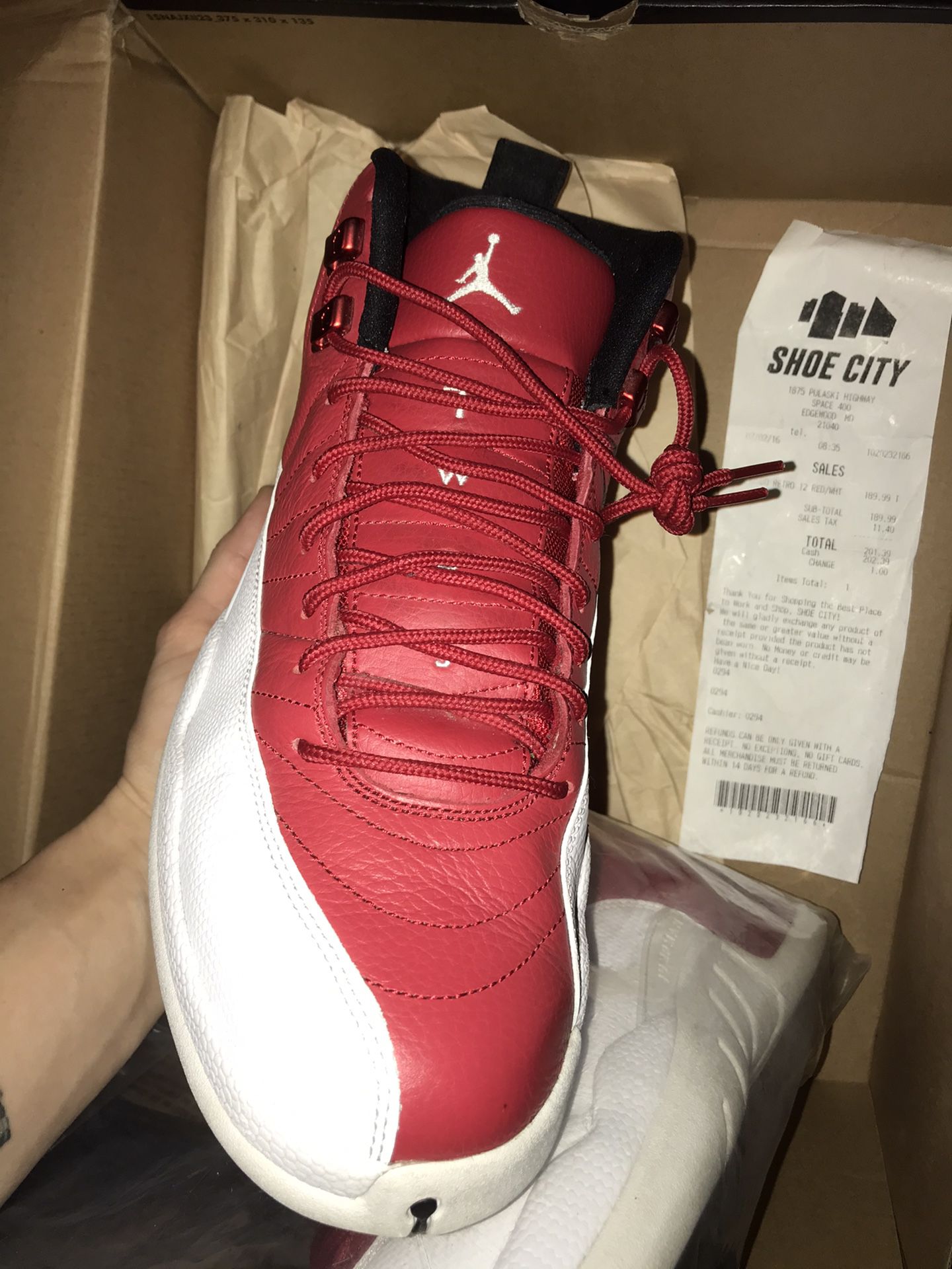 Gym red 12s size 11
