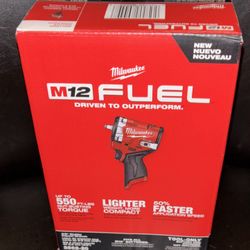 Milwaukee M12 FUEL 12V Lithium-Ion Brushless Cordless Stubby 3/8 in. Impact Wrench (Tool-Only)
