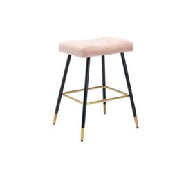 (2) modern pink linen ancient stools