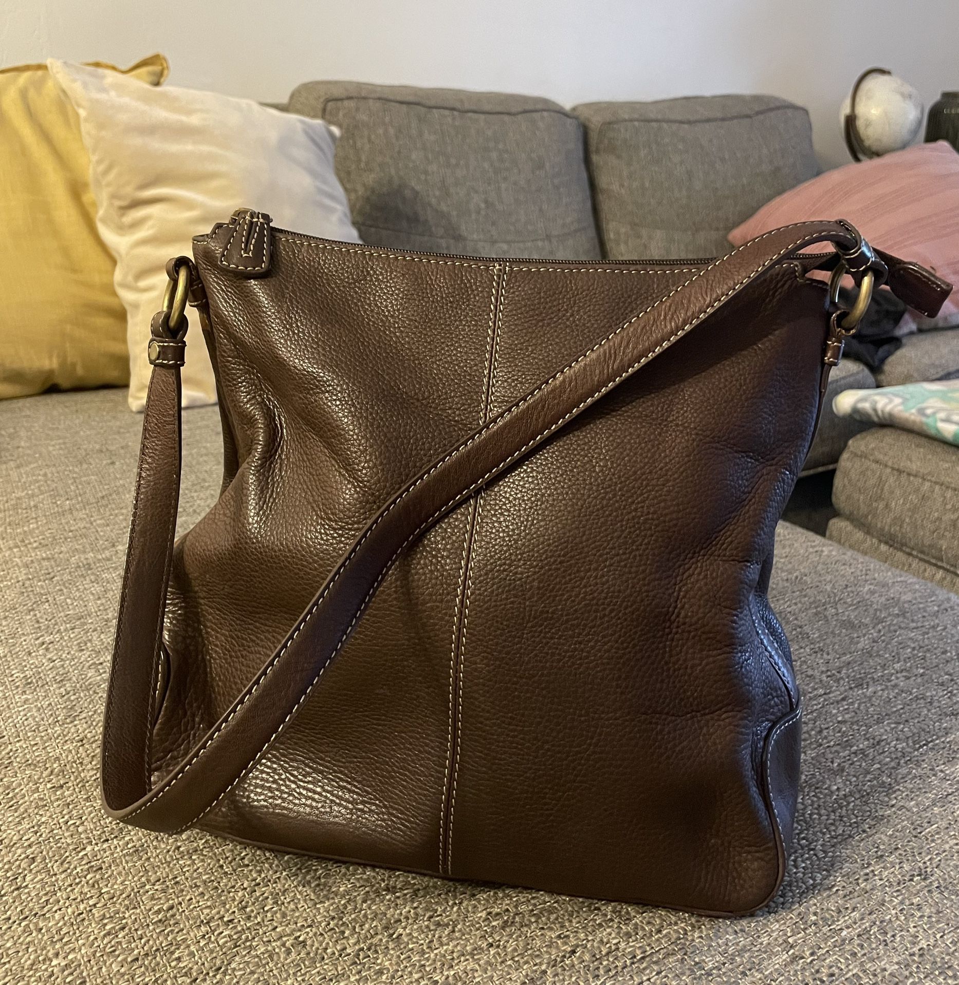 Fossil Emerson Brown Leather Handbag