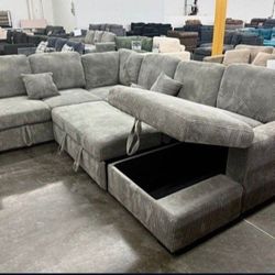 ✅️✅️4-Piece Convertible Sectional
Sleeper Sofa, Chaise Storage, Sofa Storage & USB Port✅️✅️