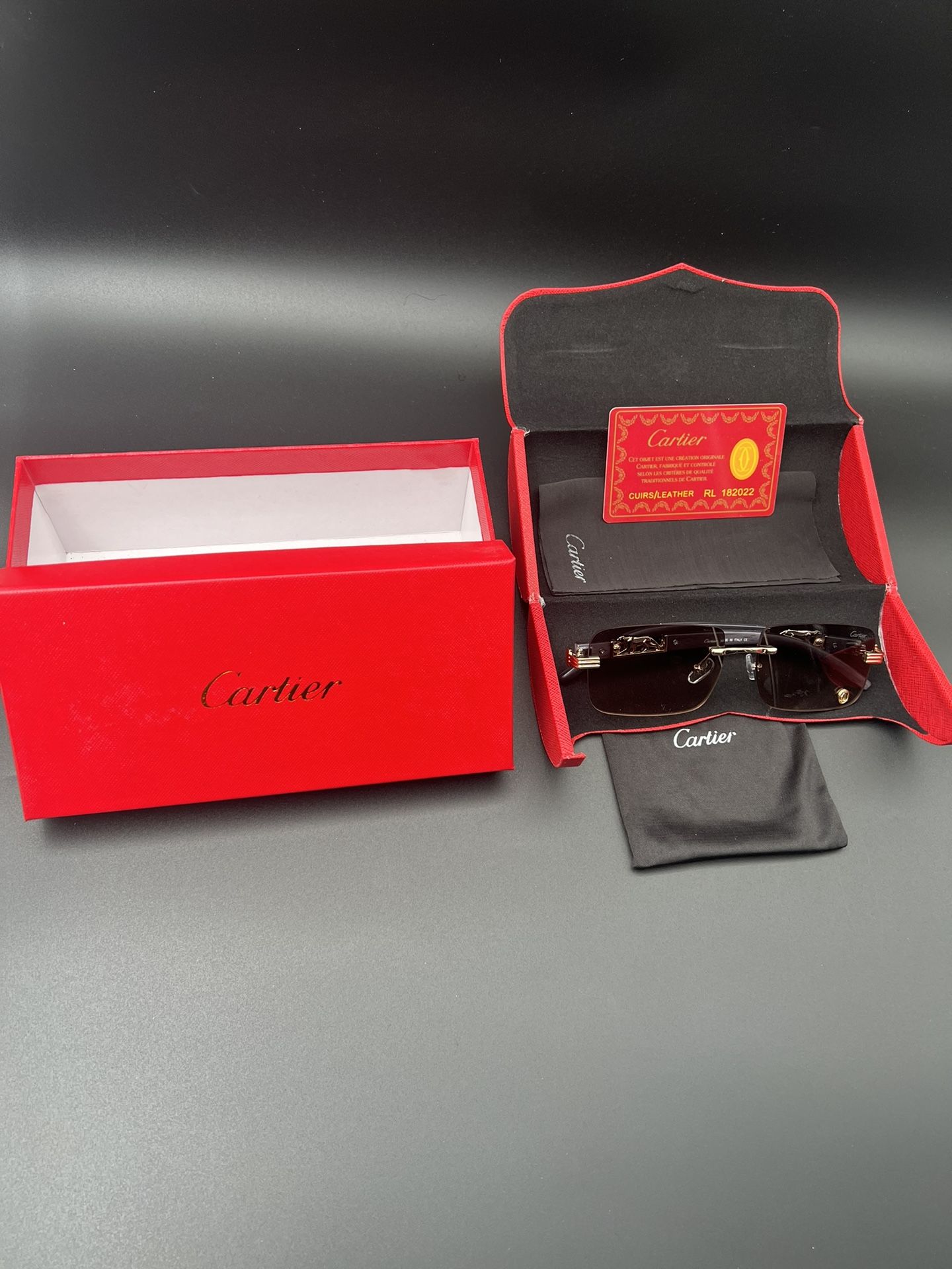 NEW Cartier Unisex Sunglasses CT0426S 003 - Two Tone Orange Black Tinted Lens