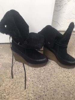 Coach shoe/boots/wedge suede black