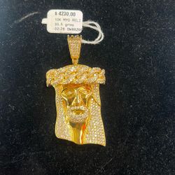 10k Diamond Religious Pendant 