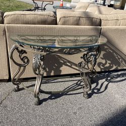 Metal & Glass Sofa/Console Table