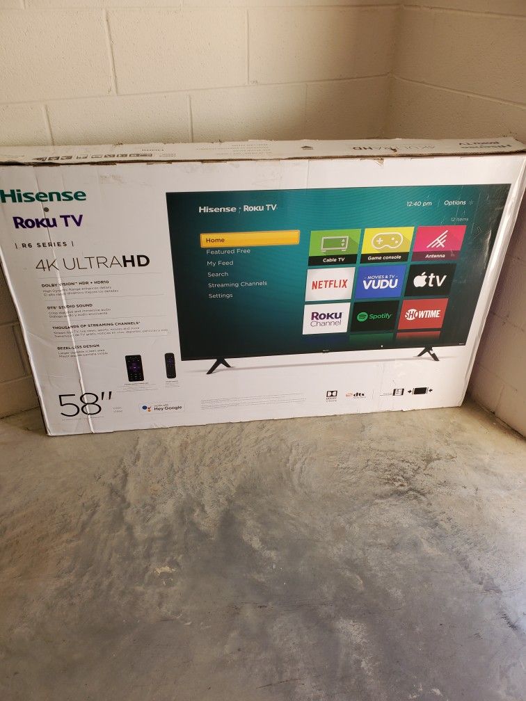 Price Firm Brandnew 58 Inch Hissense 4k Roku Smart No Trading 