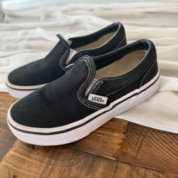 Black Slip On Kids Vans