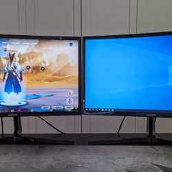 TWO 24" SAMSUNG CRG5 GAMING MONITORS 144 HZ