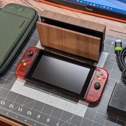 Nintendo Switch Console HAC-001 - 32GB  - Transparent Red + Dock + Case