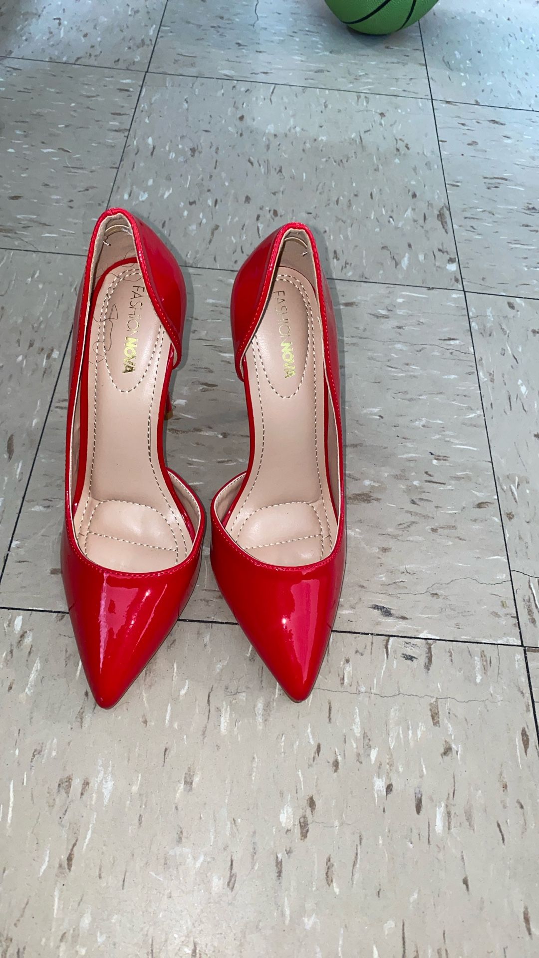 Red Leather Fashion Nova Stiletto Heels – Size 7, Worn Once!