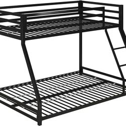 DHP Miles Metal Twin/Full Bunk Bed, Black