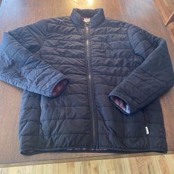 Mens Voyager Padded Black Fleece Lined Jacket Winter Coat M Medium