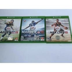 Microsoft Xbox One GAME Lot of 3 MADDEN 15 16 NBA LIVE 15