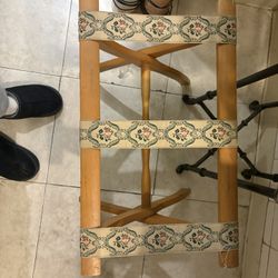 Vintage Wooden Folding Luggage Rack Stand 