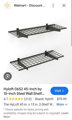 HyLoft 45 in. x 15 in. Steel Wire Garage Wall Shelf Storage System - 2 pack

