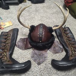 Renaissance Festival Boots And Helmet 