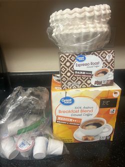 Free ground coffee & filter