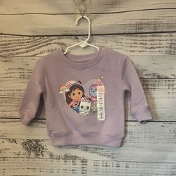 Nwt toddler Jumping Beans Purple Gabbys Dollhouse Sweatshirt size 12 months 