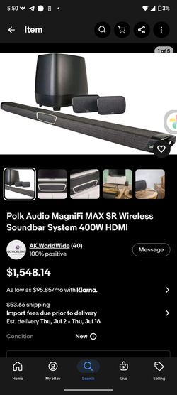 Polk audio magnifi max SR wireless soundbar system