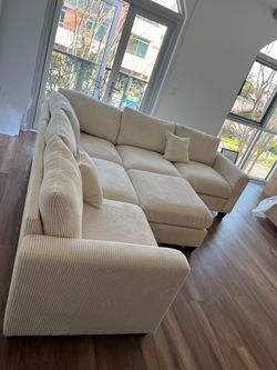 New 99x99 off white sectional couch / free delivery