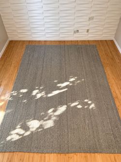 Large 8x10 Gray Woven Area Rug