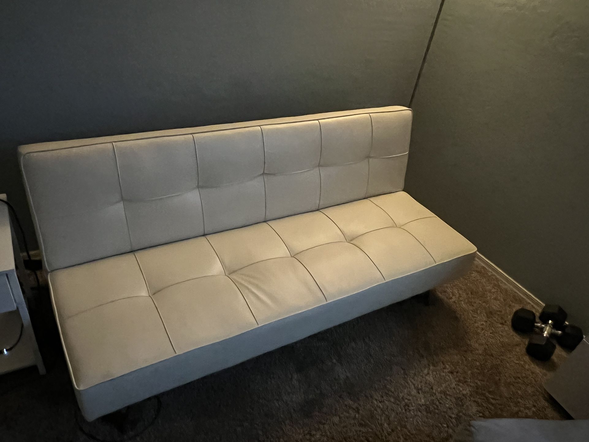 White Leather Couch 