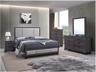 Lucy 4pc Queen Bedroom set. A nice addition for your Home. Delivery/Financing Available.