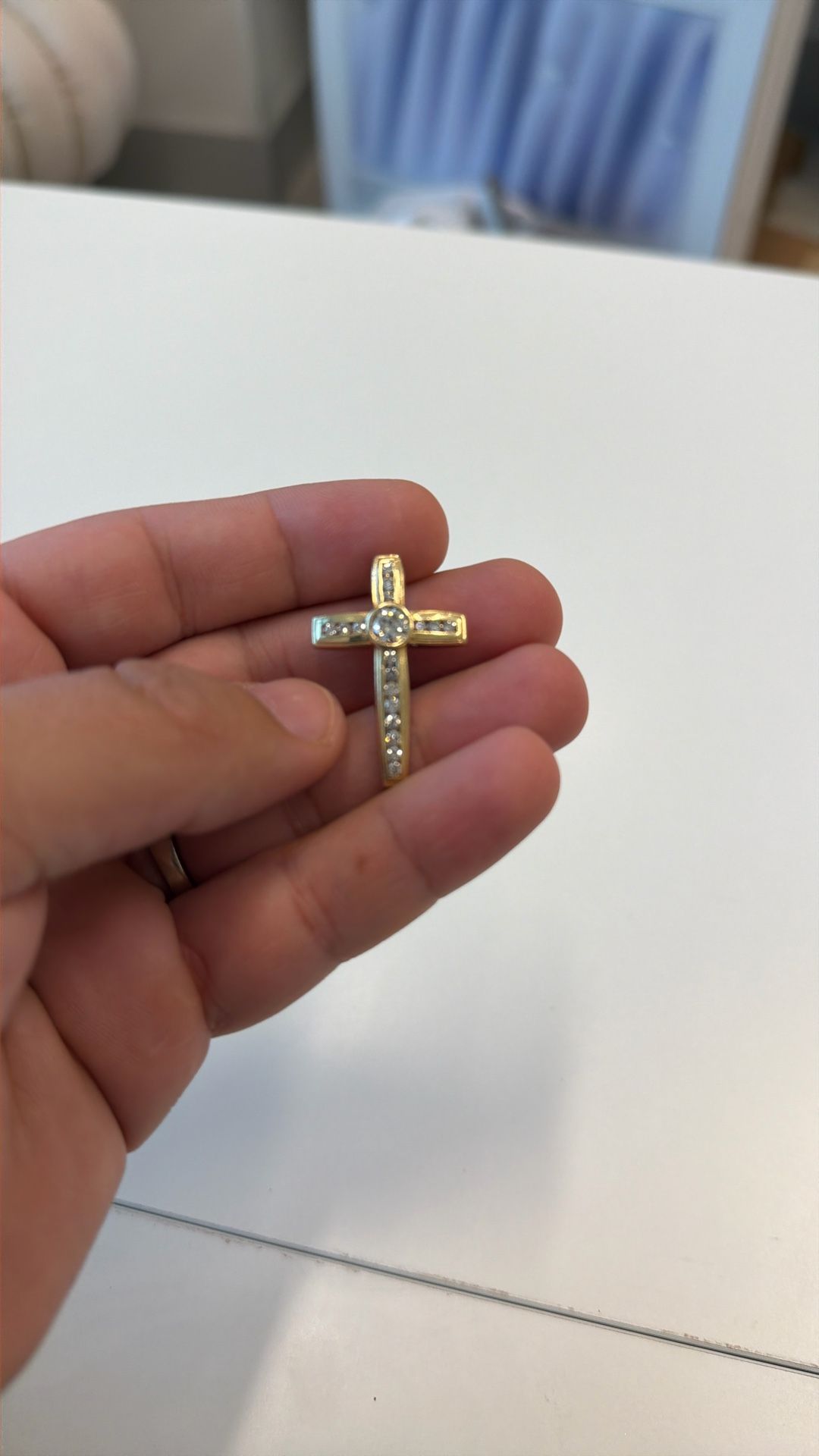 14kt Gold Cross 1kt Diamonds