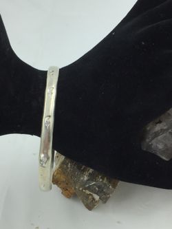 Mexican Half Moon Etched Bangle 8.75”