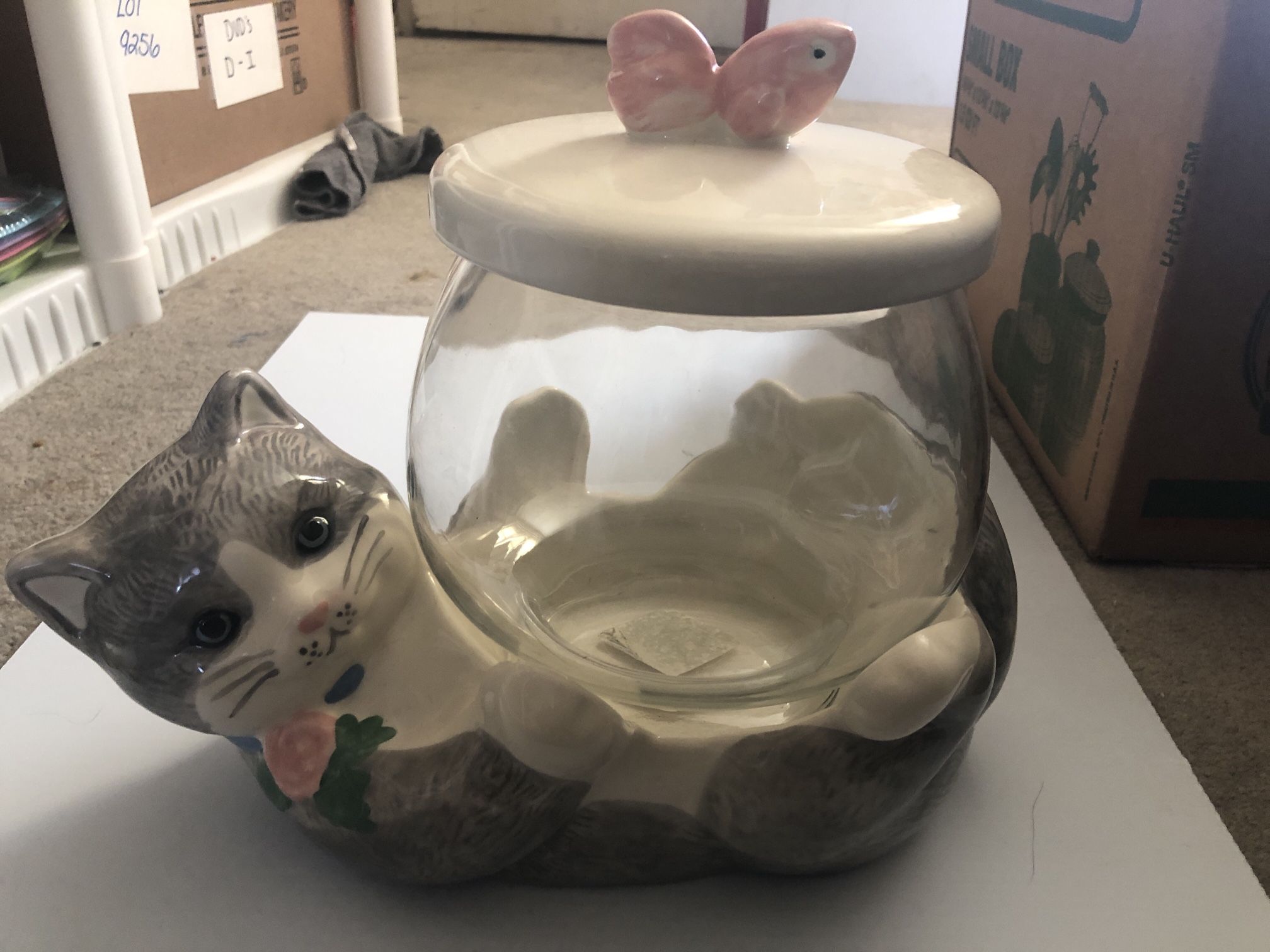 Vintage Cat Fishbowl Cookie Jar