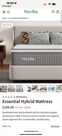 Soft King Essential Hybrid Mattress 12in