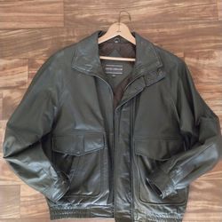 Genuine Leather Jacket Black/ Gray Size M