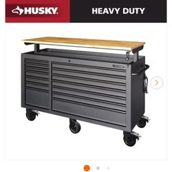 Husky Adjustable Wood Top Heavy Duty Tool Box / Chest 62”
