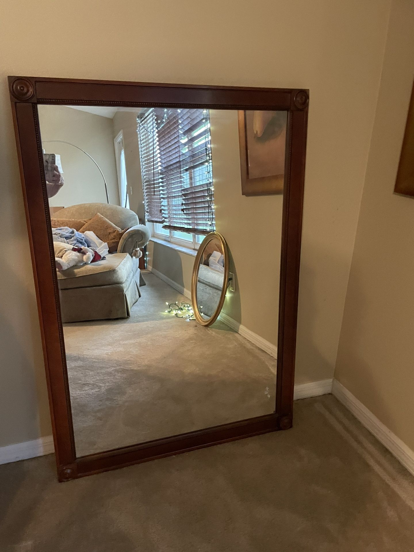 Pick Up In Wintergarden Florida Very Solid Vintage Mirror Wood If Hang Vertically It Has A Good Solid Wire On The Back Pictures Added Of The Informati