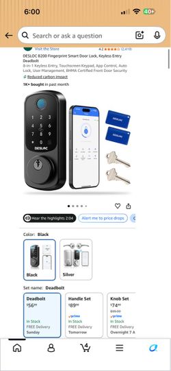 DESLOC B200 Fingerprint Smart Deadbolt Lock