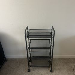  4 Tier Mesh Wire Rolling Cart, Storage Organizer Utility Cart